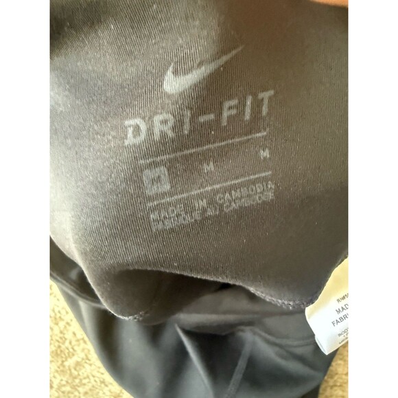 Nike One Crop Mesh Pant Mid Rise Snug Fit Women's M CJ1816 Tight Black Purple - Picture 8 of 9